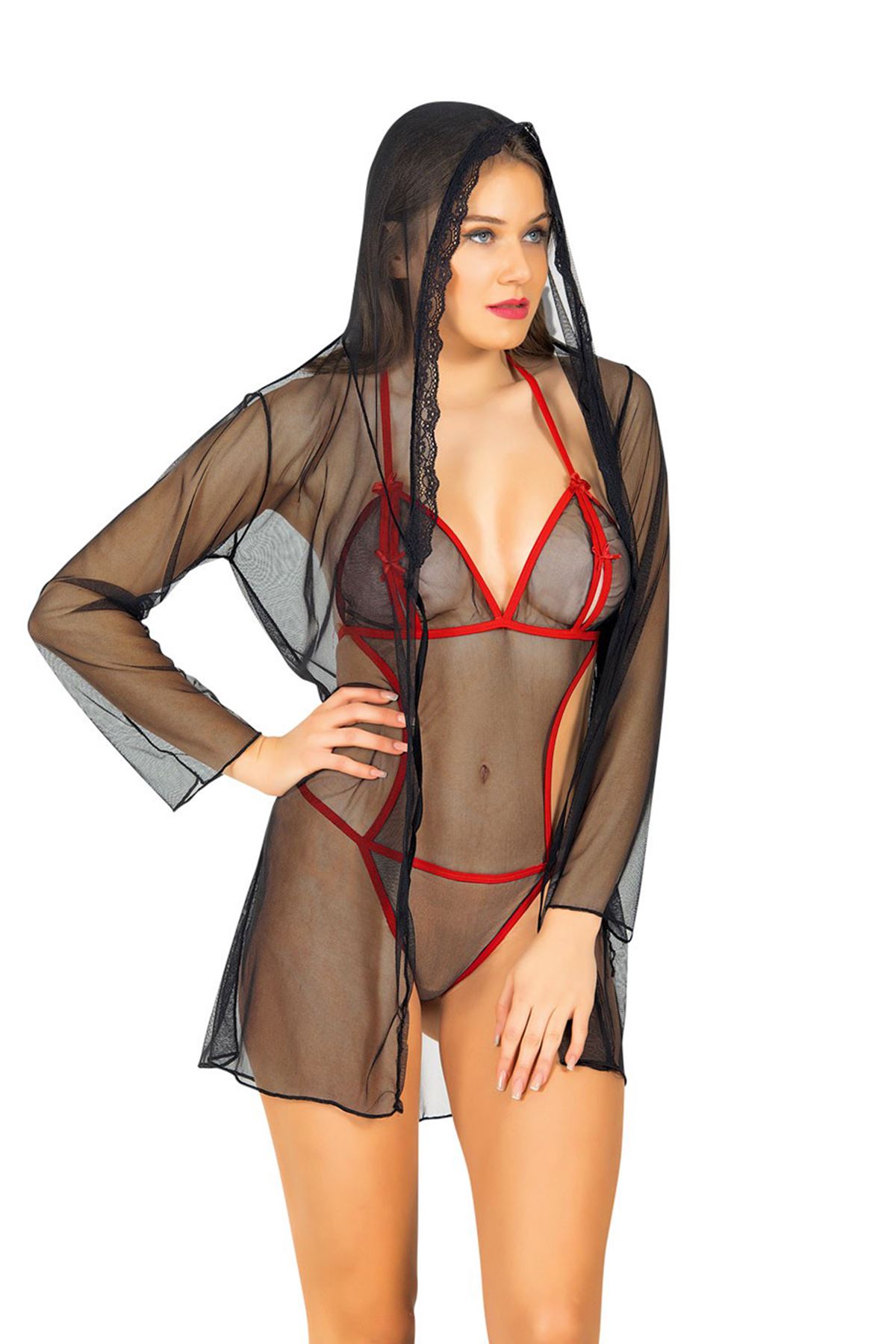 Siyah Fantezi 2' Li Takım - 1369 - Beden L/XL