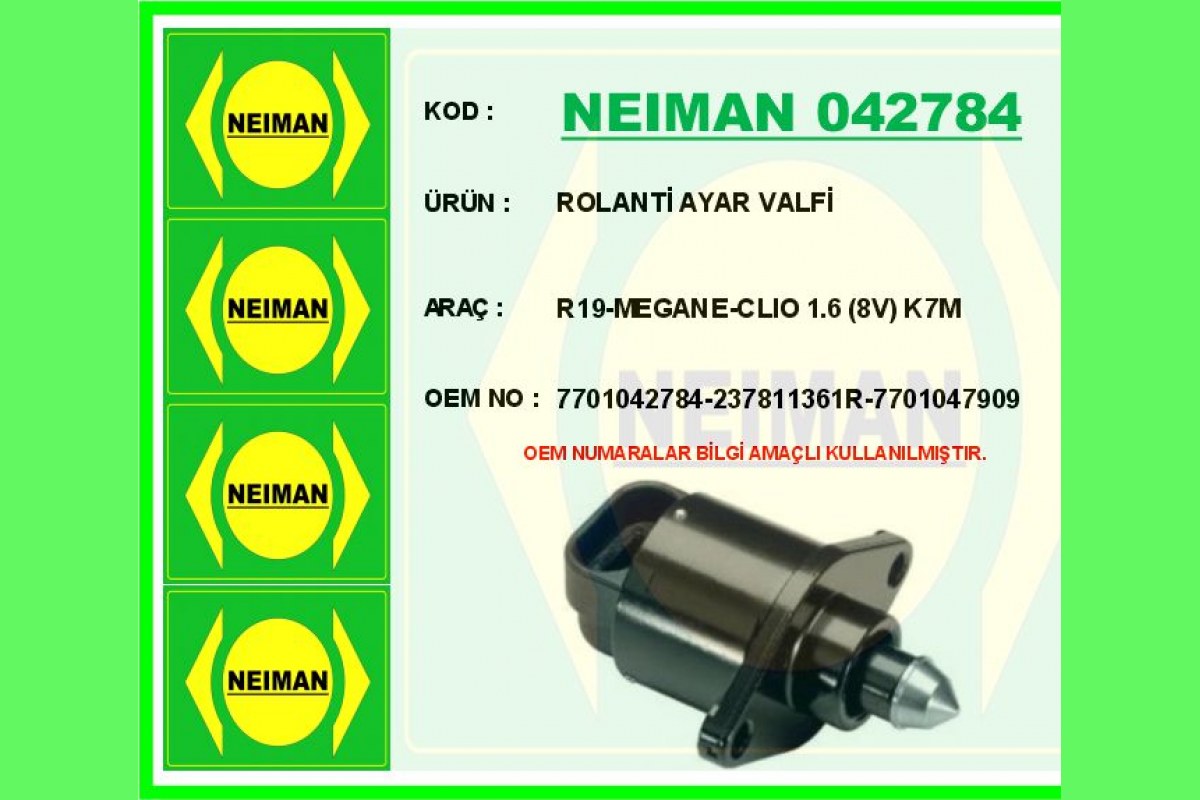 ROLANTİ AYAR VALFİ R19-MEGANE-CLIO 1.6 8V K7M