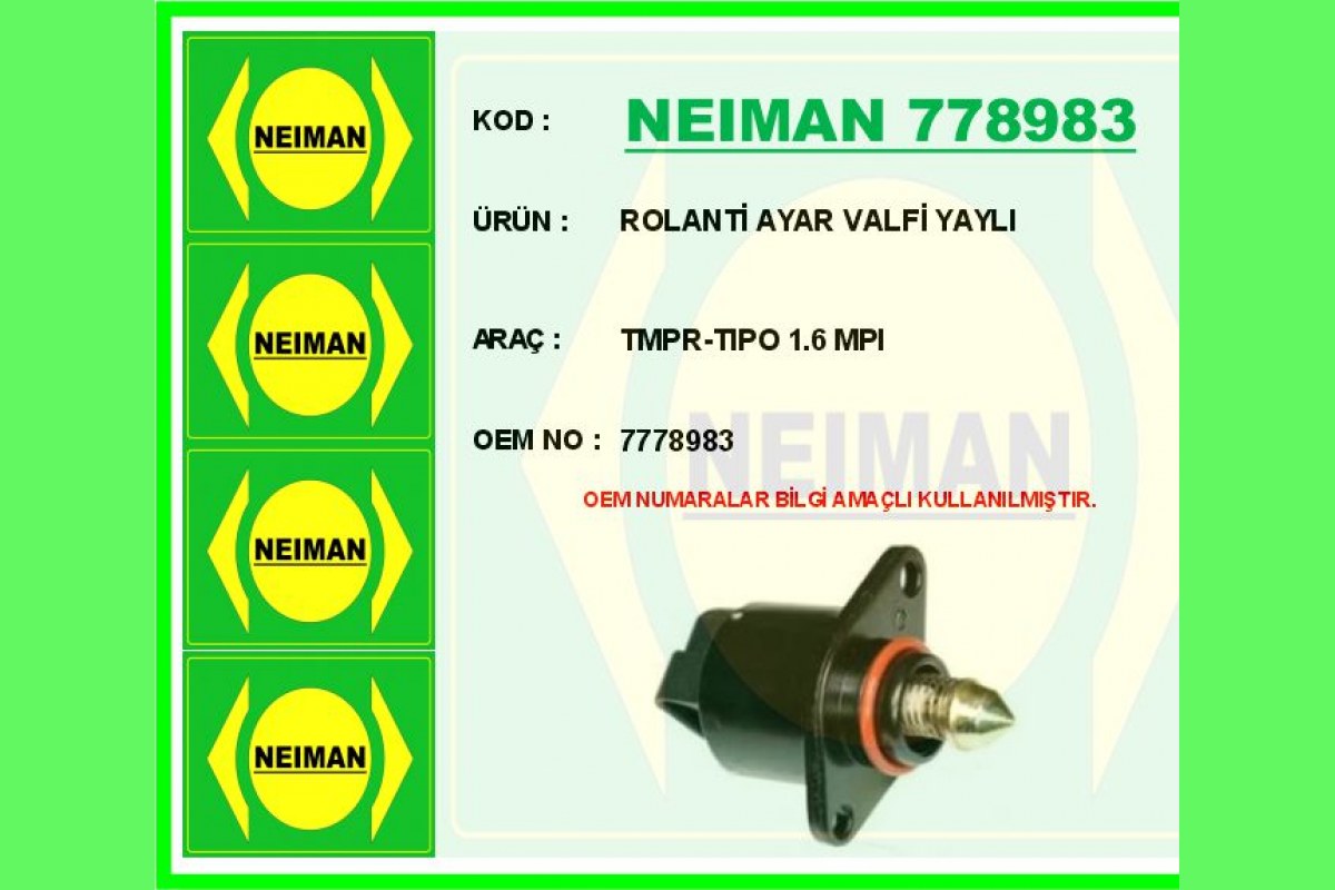ROLANTİ AYAR VALFİ YAYLI TMPR-TIPO 1.6 MPI